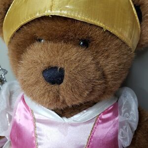 RARE Build A Bear Brown Teddy Bear Plush with Pink Princess Dress Stuffed Animal